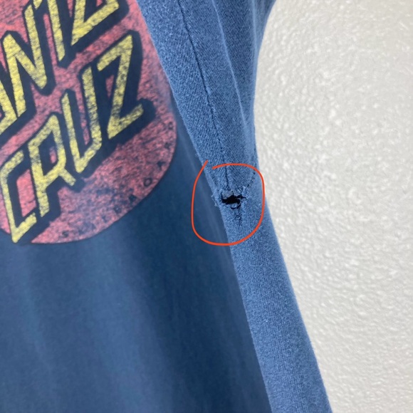 Y2K santa Cruz Tee Shirt Short Sleeves Blue XXL Cotton Distressed Skate - Picture 13 of 14